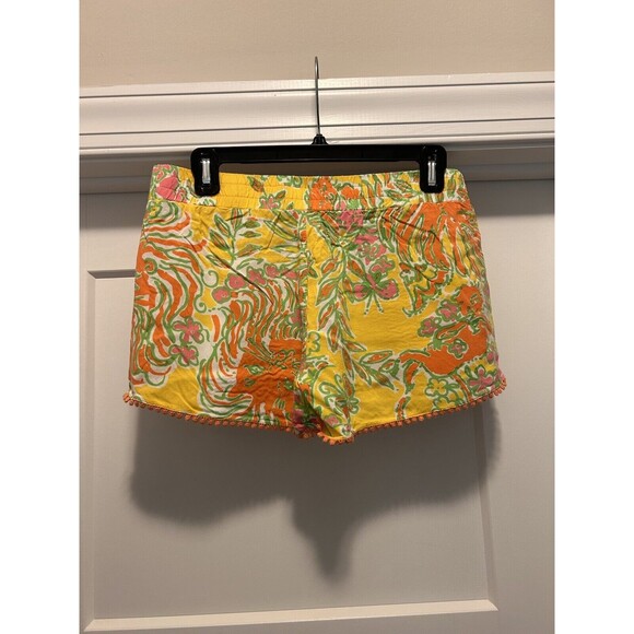 Lilly Pulitzer for Target Shorts Size Small Pom Trim Elastic Waist With Tie - Picture 3 of 3